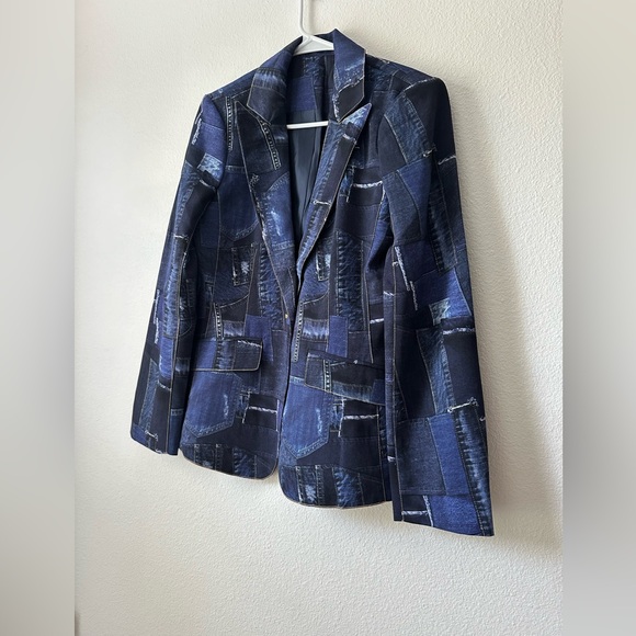Cinq à Sept photoreal denim cheyenne blazer US 6 - Picture 7 of 11